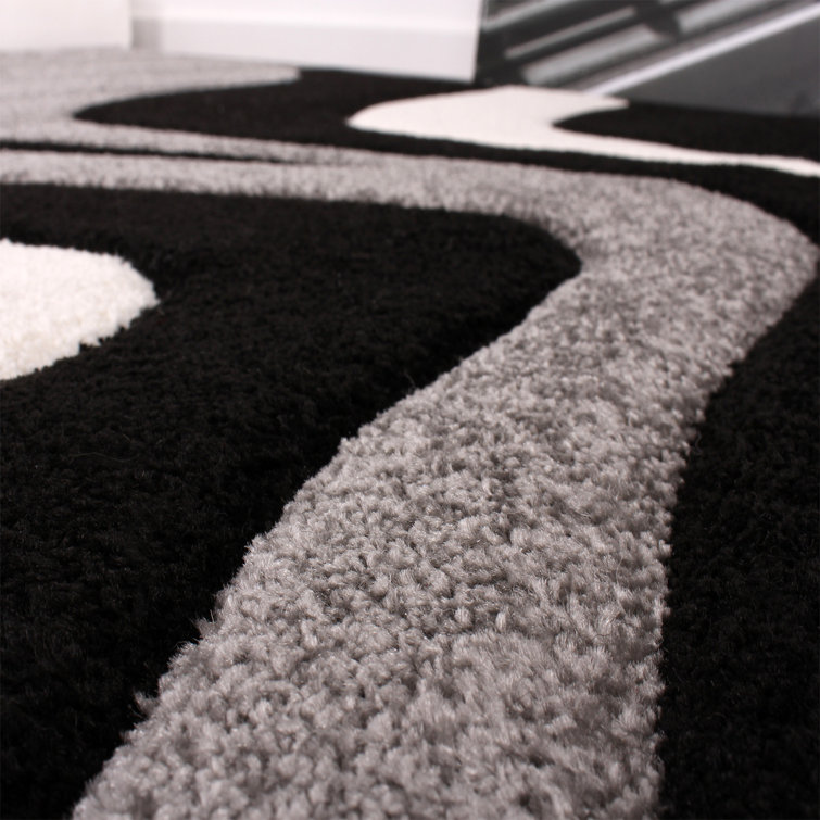 Zipcode Design Kynlee Black/Grey/White Rug & Reviews Wayfair.co.uk